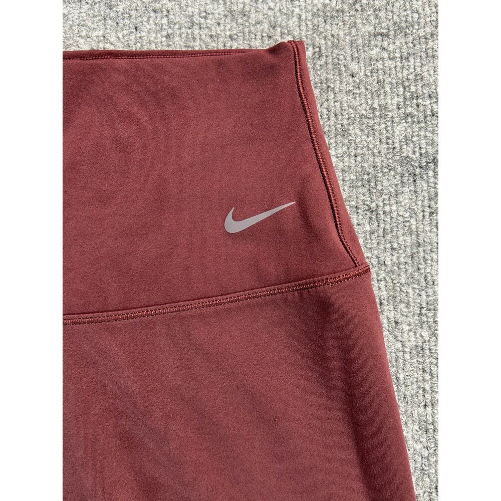Nike Zenvy Dri-FIT Women's Biker Shorts Medium Burgundy High Rise Yoga Training - Picture 6 of 9